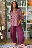 Vivienne Plaid Heathcliff Blouse Damson & Blush